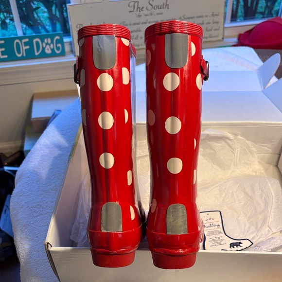 Hatley Red and White Polka Dot Classic Rain Boots Size 2 - Picture 2 of 9